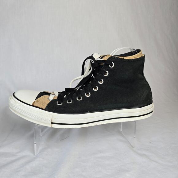 Converse Chuck Taylor All Star Hi Men's 11 Black Tan Double Fold Down 104319F - Picture 10 of 16